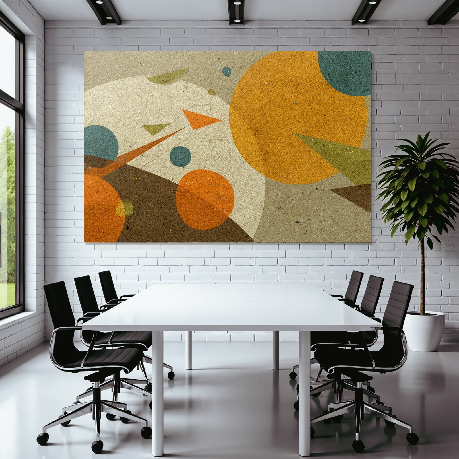 Abstraktes Design Geometrische Formen Kreise Pfeile Hintergrund