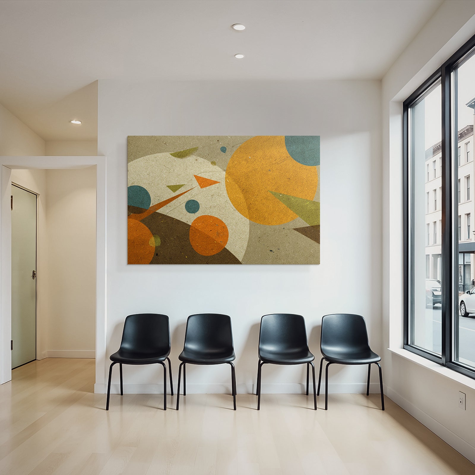 Abstraktes Design Geometrische Formen Kreise Pfeile Hintergrund