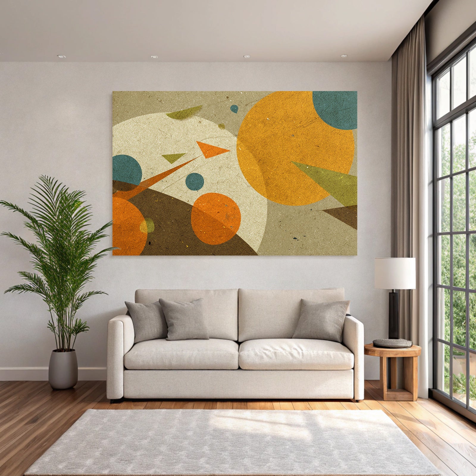 Abstraktes Design Geometrische Formen Kreise Pfeile Hintergrund