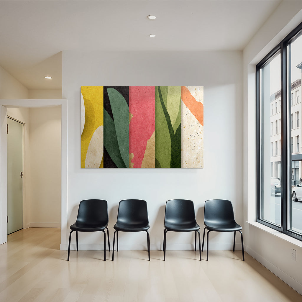 Abstraktes Design Mit Farbigen Segmenten Organge Toene