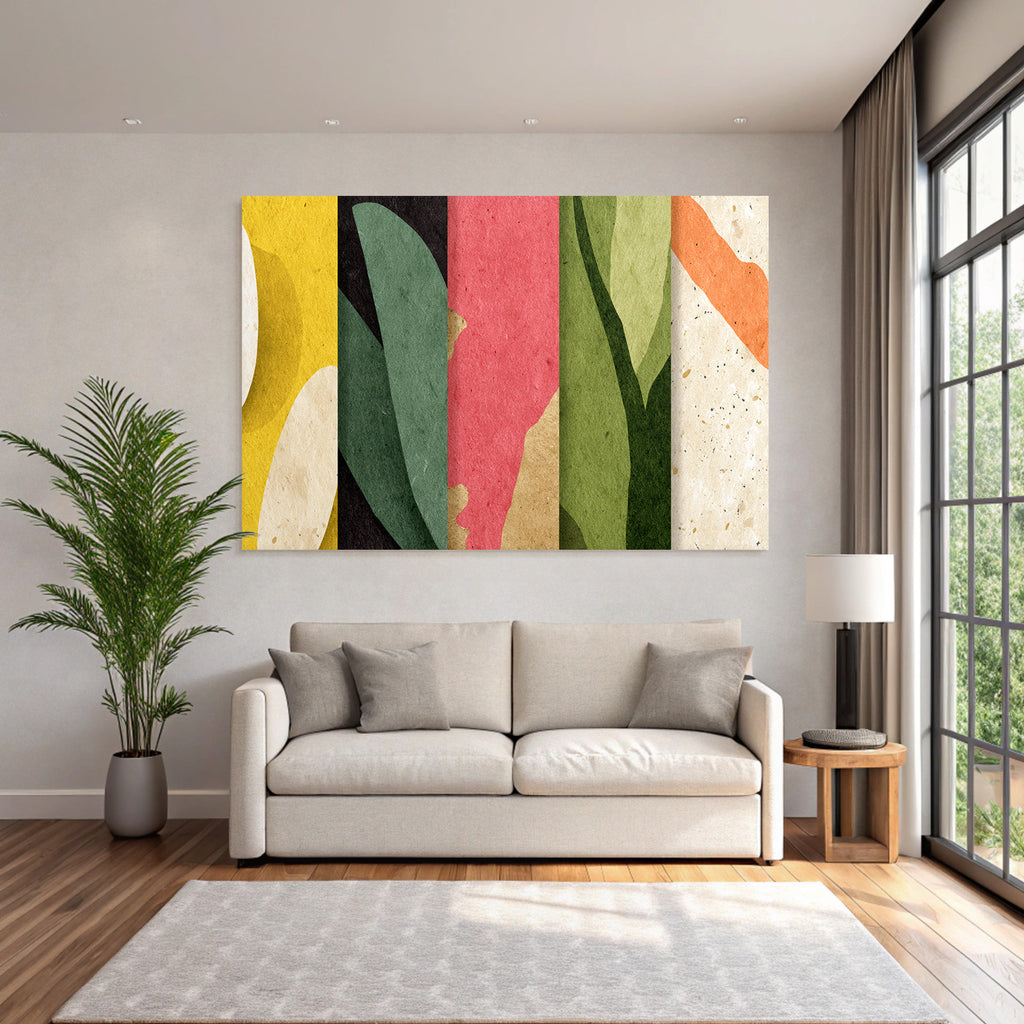 Abstraktes Design Mit Farbigen Segmenten Organge Toene