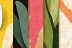 Abstraktes Design Mit Farbigen Segmenten Organge Toene | Mid Century Modern | Einrichtungsstile