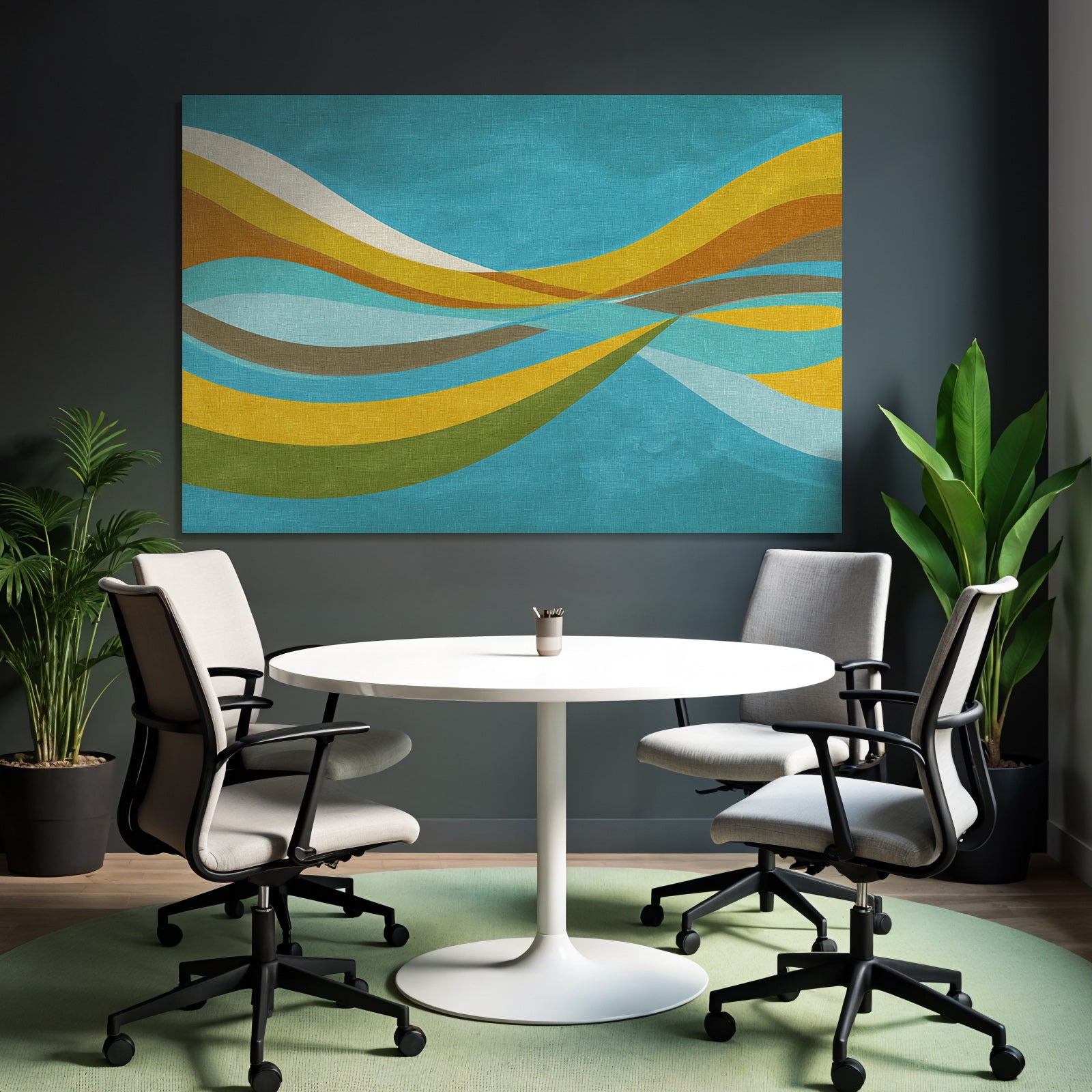 Abstraktes Design Mit Fliessenden Wavy Formen In Verschiedenen Farben Hintergrund