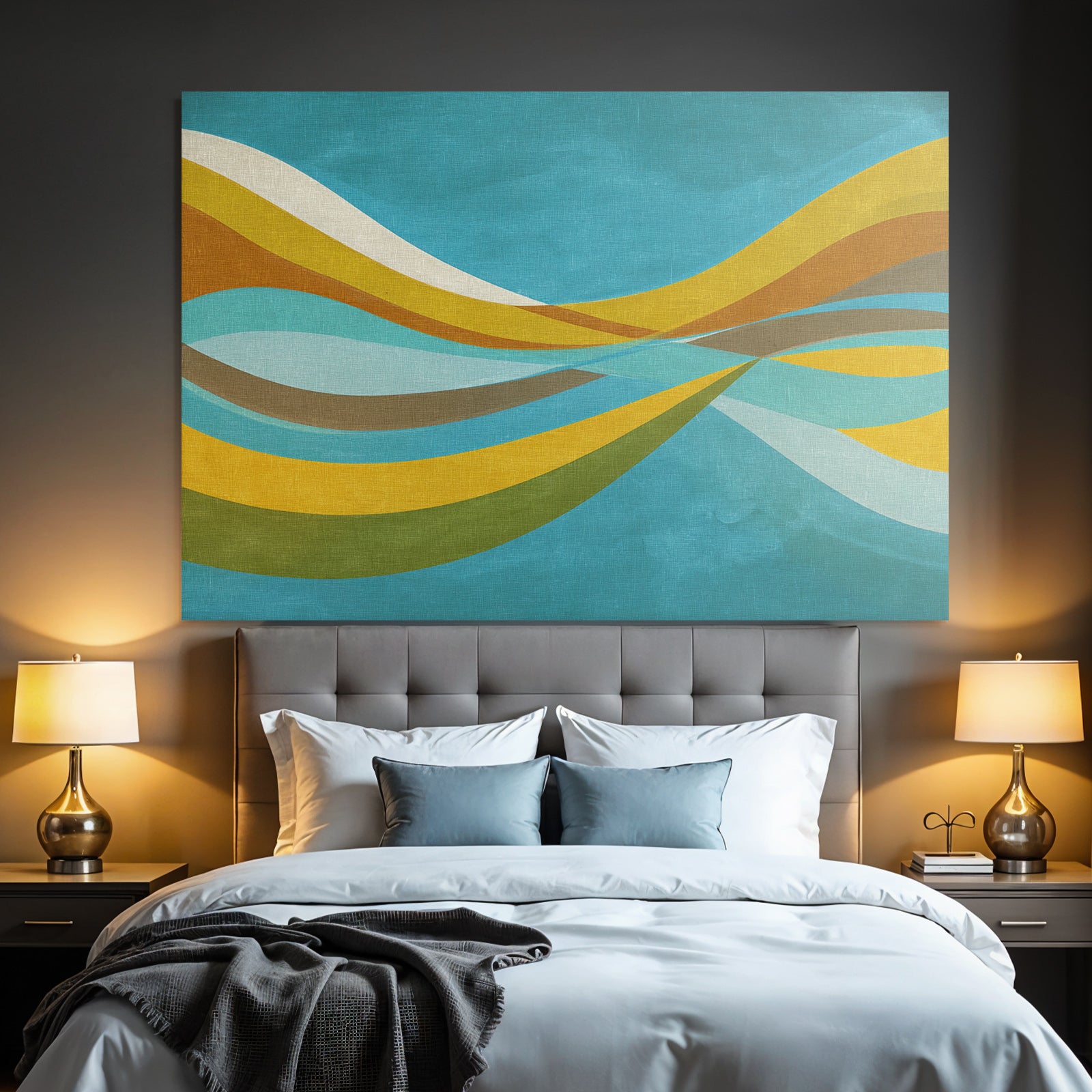 Abstraktes Design Mit Fliessenden Wavy Formen In Verschiedenen Farben Hintergrund