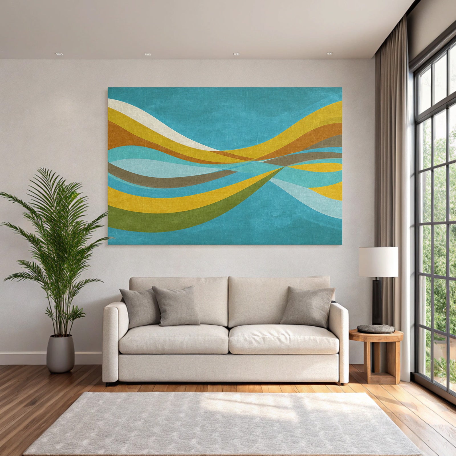 Abstraktes Design Mit Fliessenden Wavy Formen In Verschiedenen Farben Hintergrund