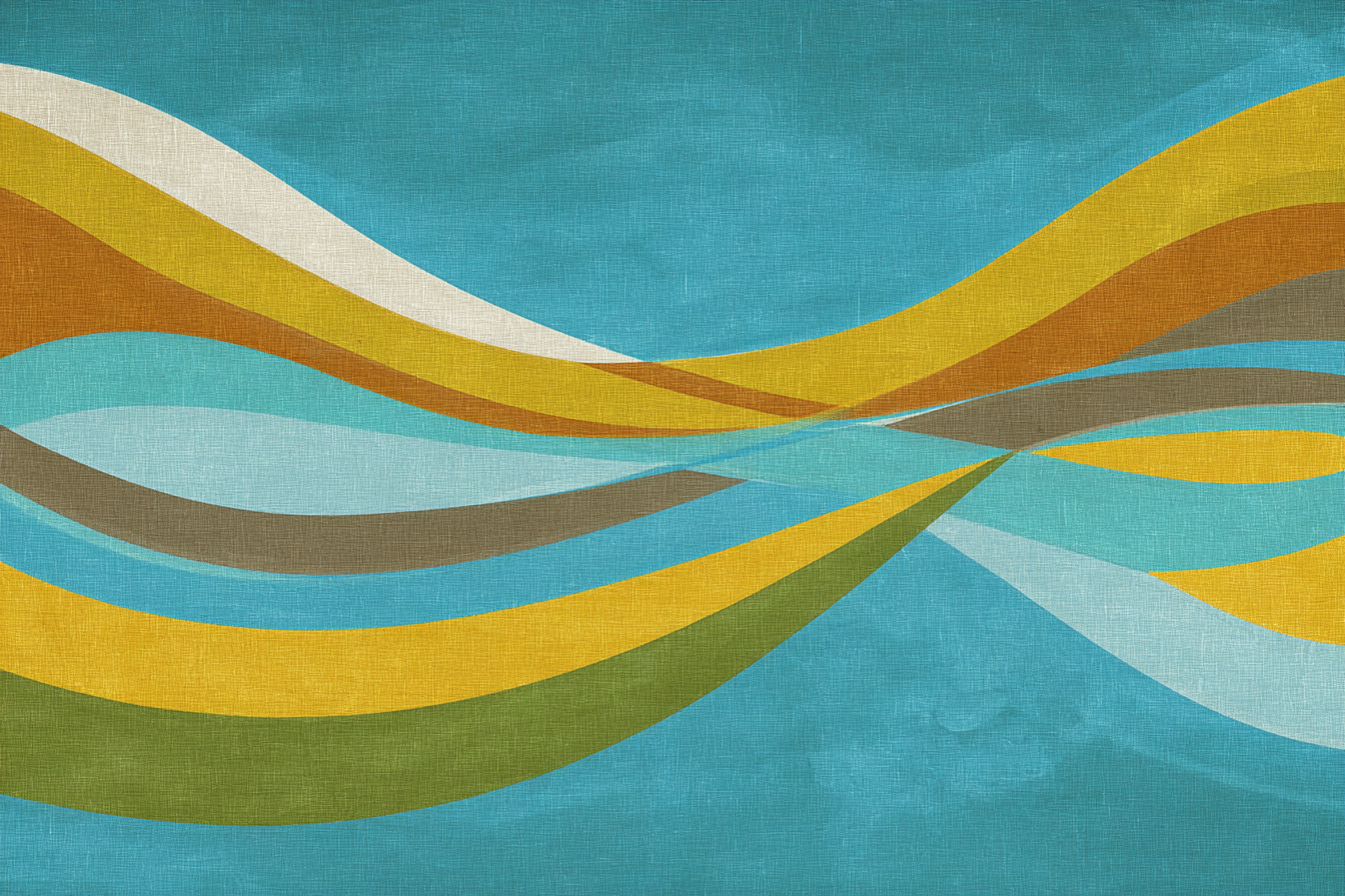 Abstraktes Design Mit Fliessenden Wavy Formen In Verschiedenen Farben Hintergrund | Mid Century Modern | Einrichtungsstile