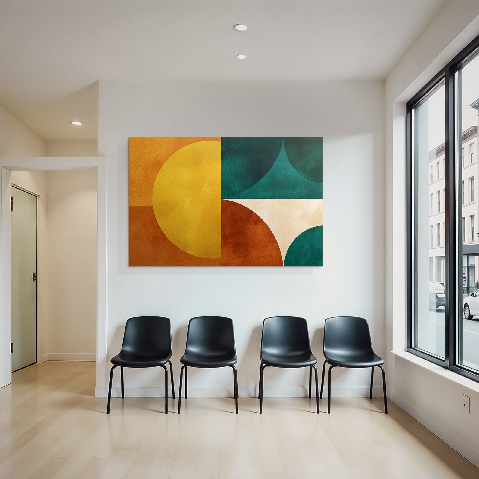 Abstraktes Design Mit Geometrischen Formen Und Texturierter Hintergrund