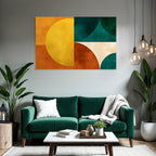 Abstraktes Design Mit Geometrischen Formen Und Texturierter Hintergrund