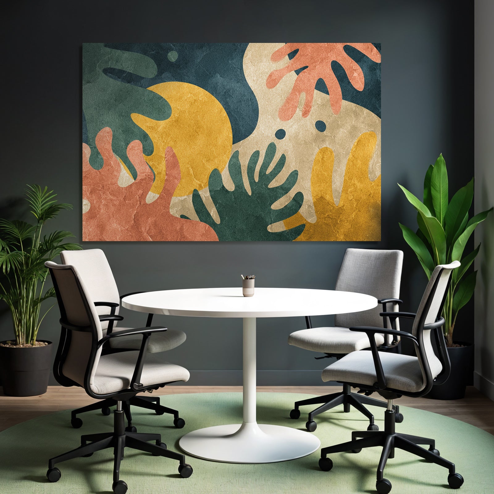 Abstraktes Design Mit Organischen Formen Und Farben
