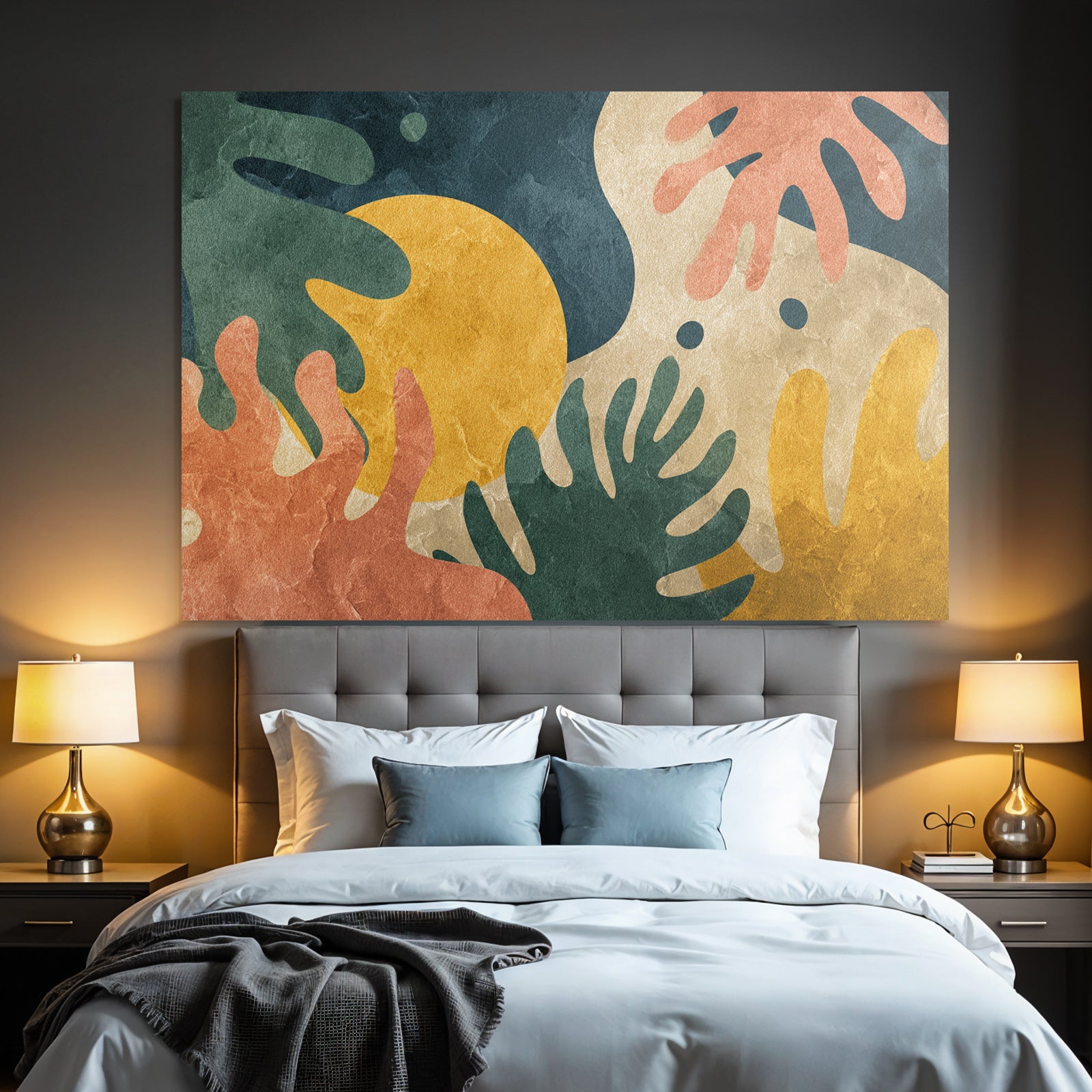 Abstraktes Design Mit Organischen Formen Und Farben