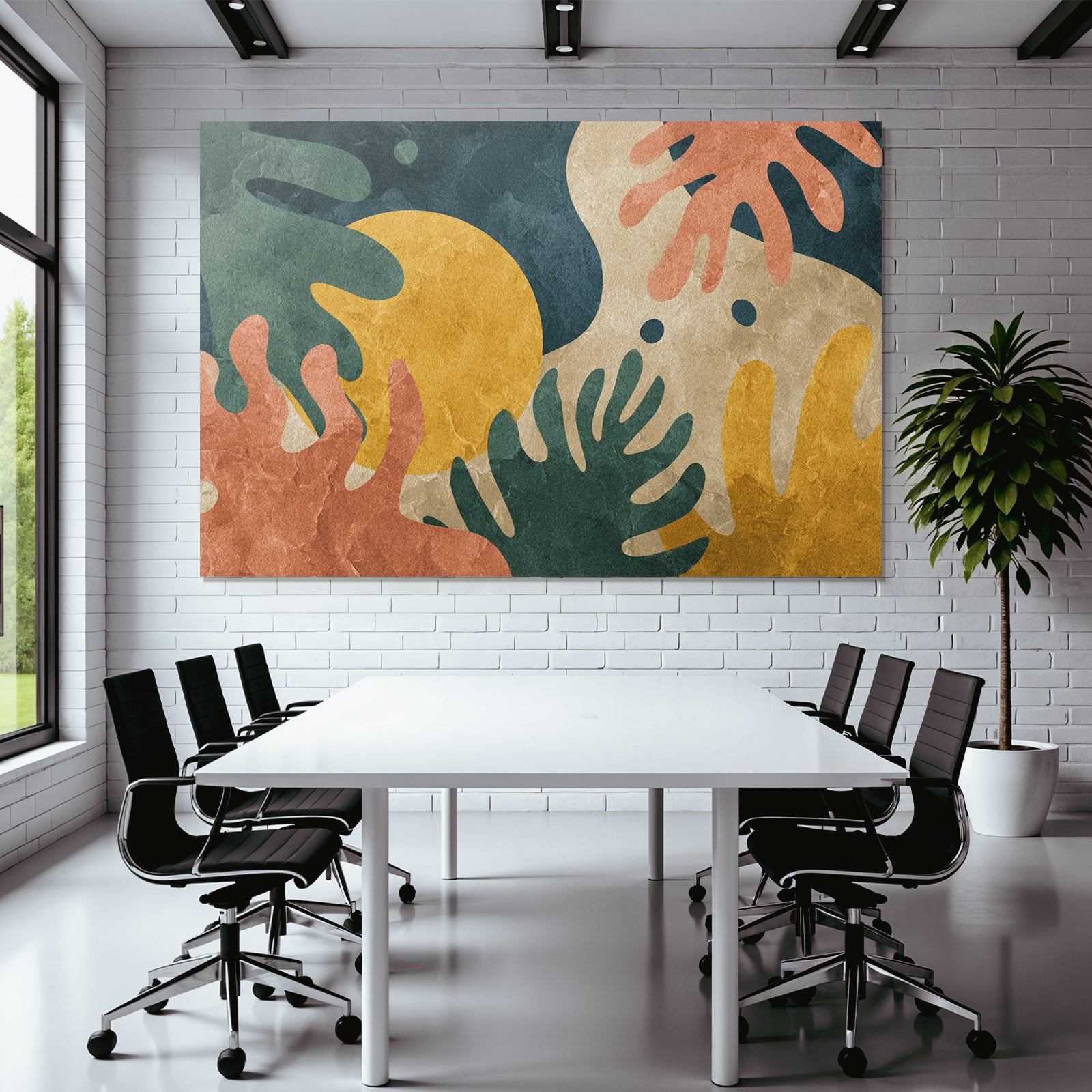 Abstraktes Design Mit Organischen Formen Und Farben
