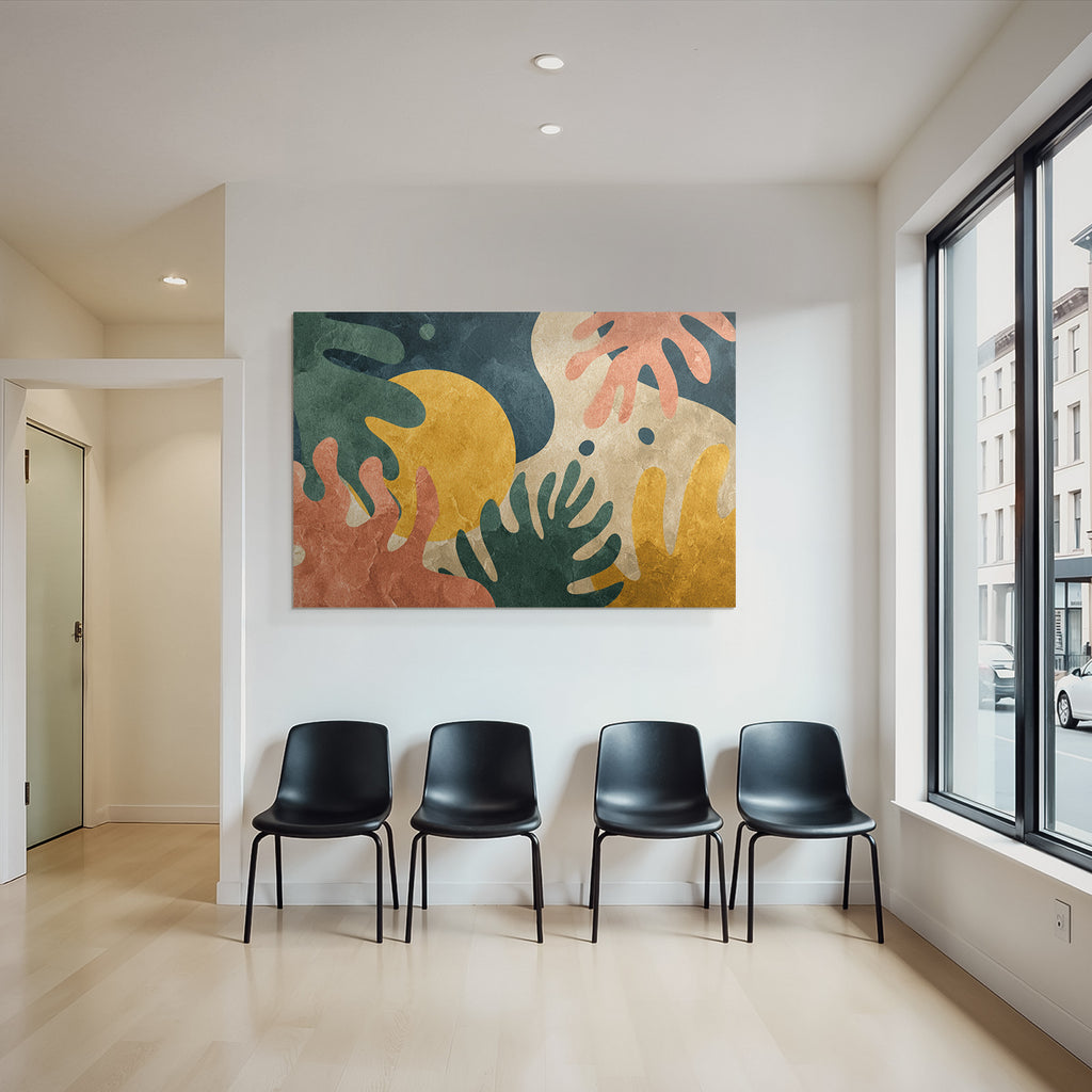 Abstraktes Design Mit Organischen Formen Und Farben