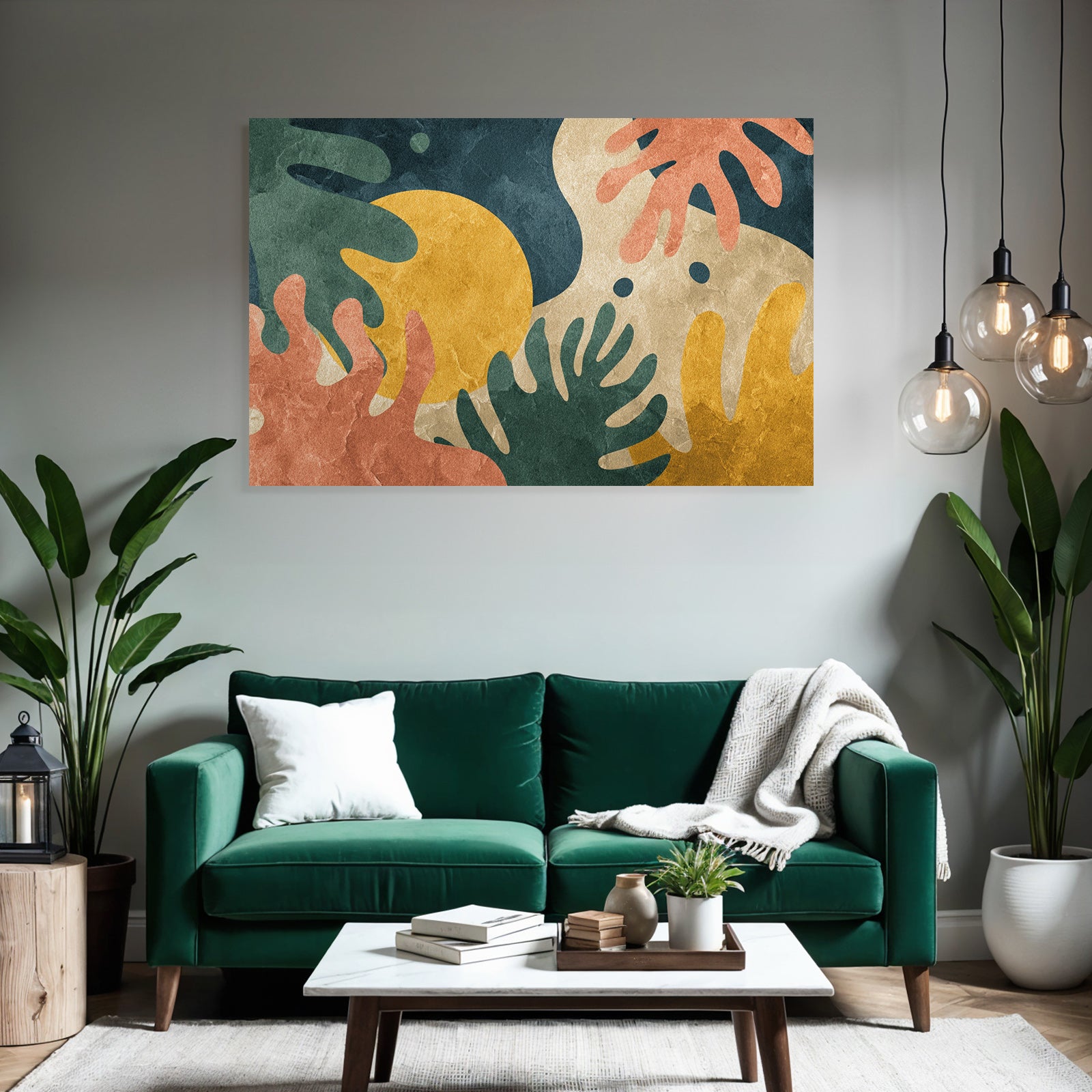 Abstraktes Design Mit Organischen Formen Und Farben
