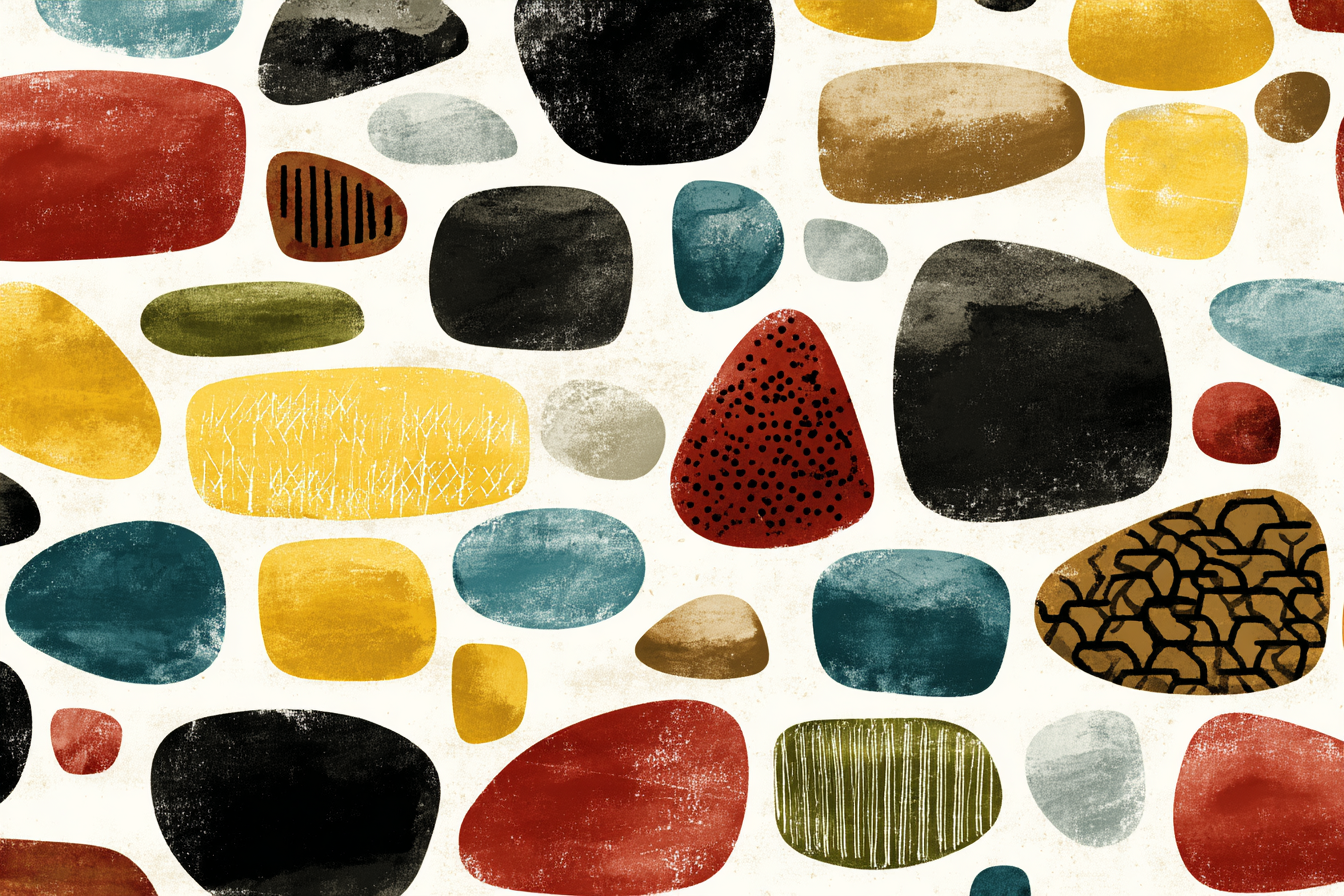 Abstraktes Design Steine Untergrund | Mid Century Modern | Einrichtungsstile