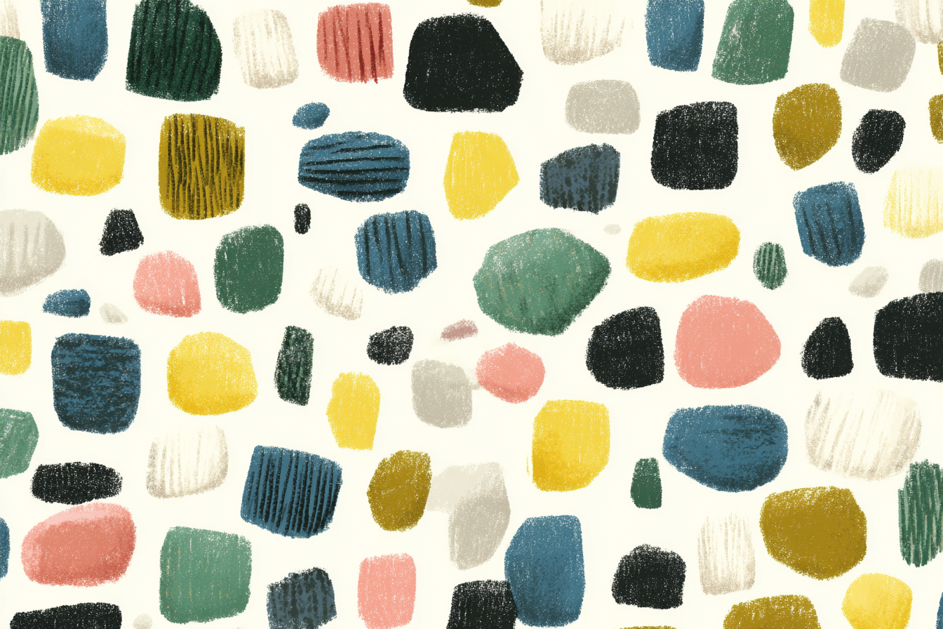 Abstraktes Muster Farbige Formen | Mid Century Modern | Einrichtungsstile