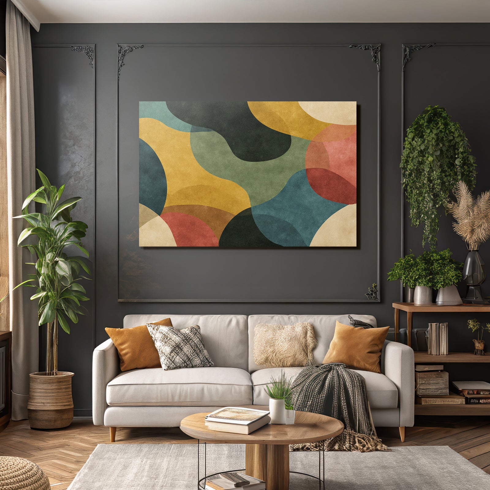 Abstraktesdesignfarbenfrohesformenwellenmuster