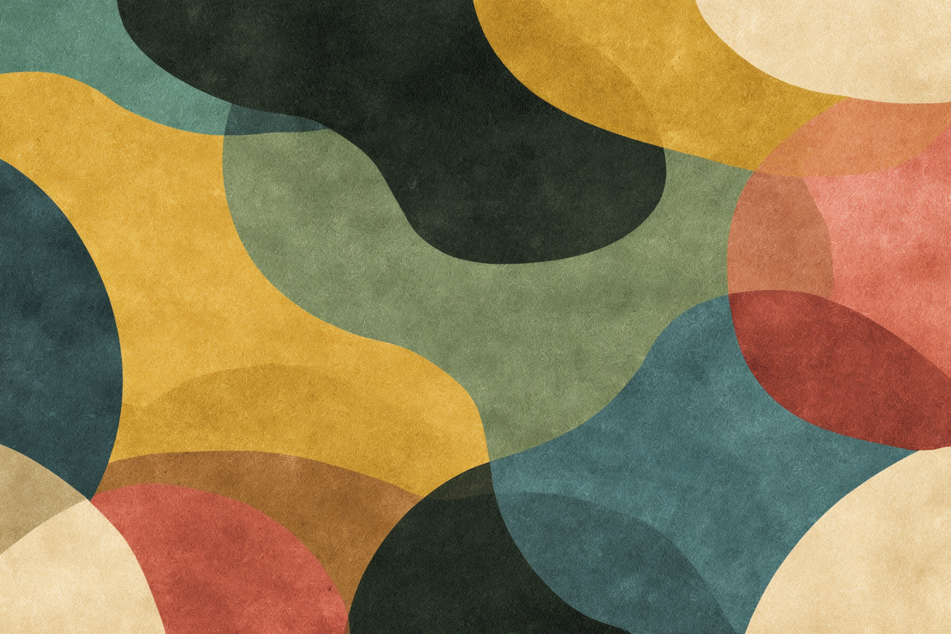 Abstraktesdesignfarbenfrohesformenwellenmuster | Mid Century Modern | Einrichtungsstile