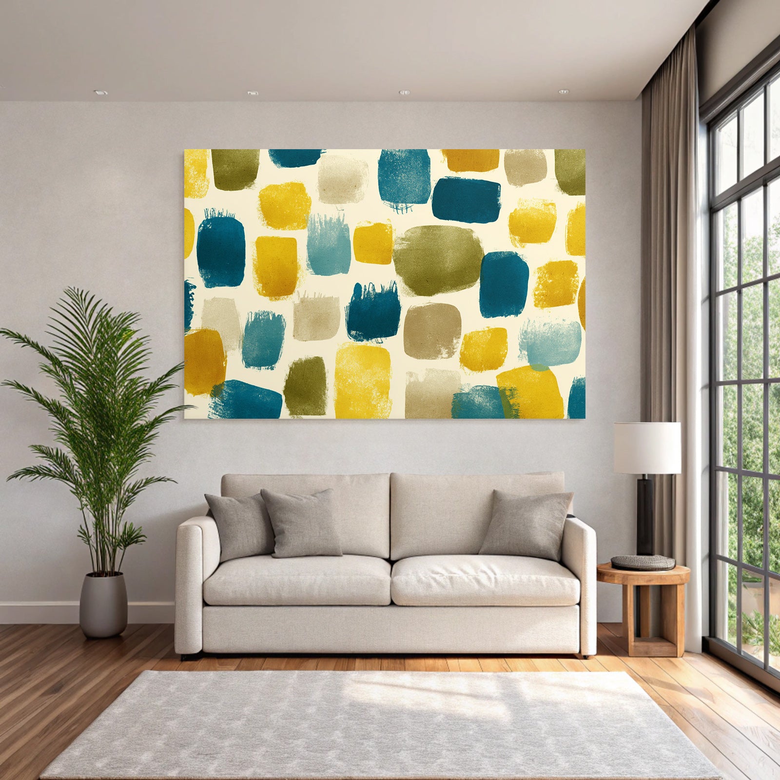 Bunte Pinselstriche Auf Beige Hintergrund