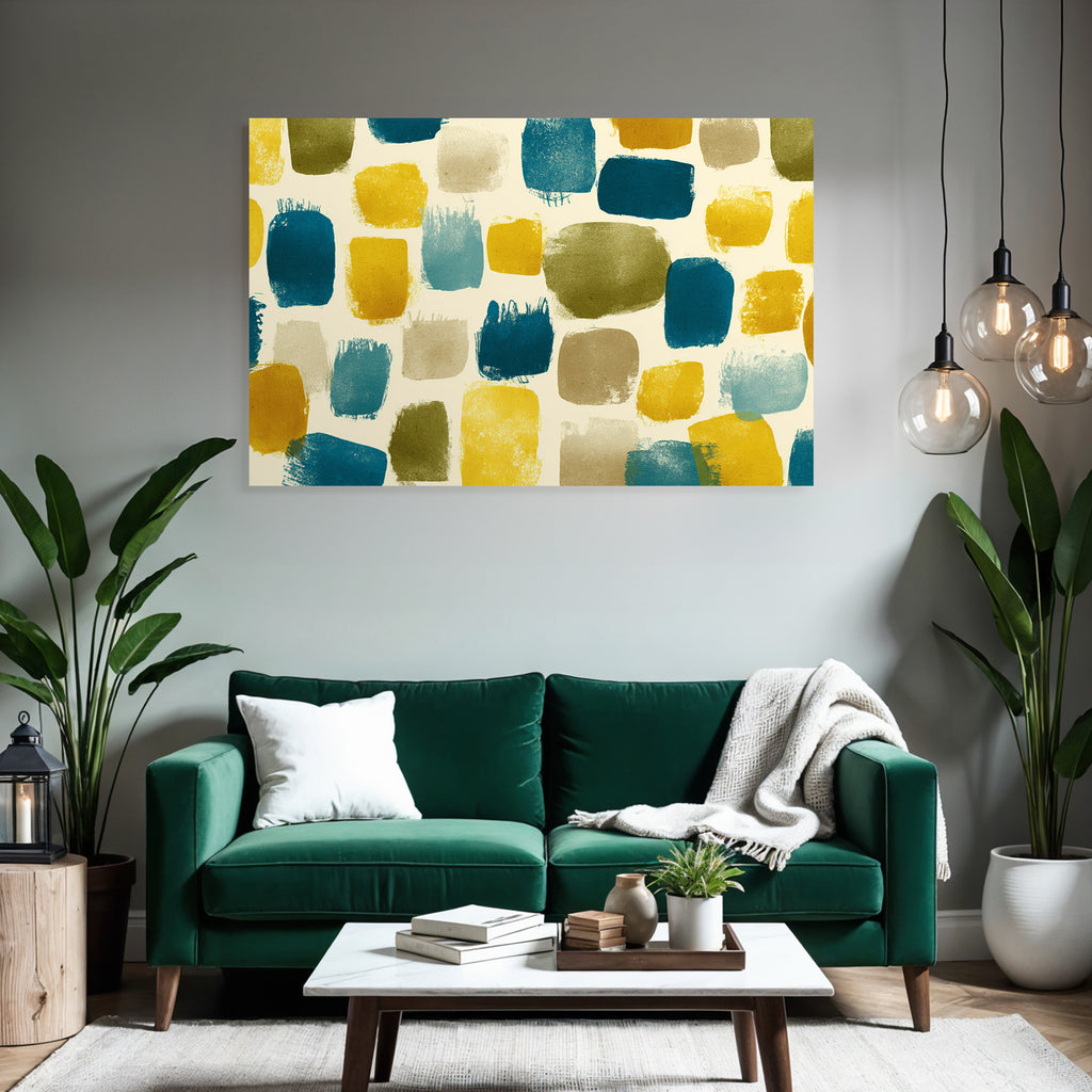 Bunte Pinselstriche Auf Beige Hintergrund