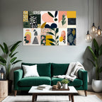 Collage Aus Formen Pflanzen Muster Dekorativ