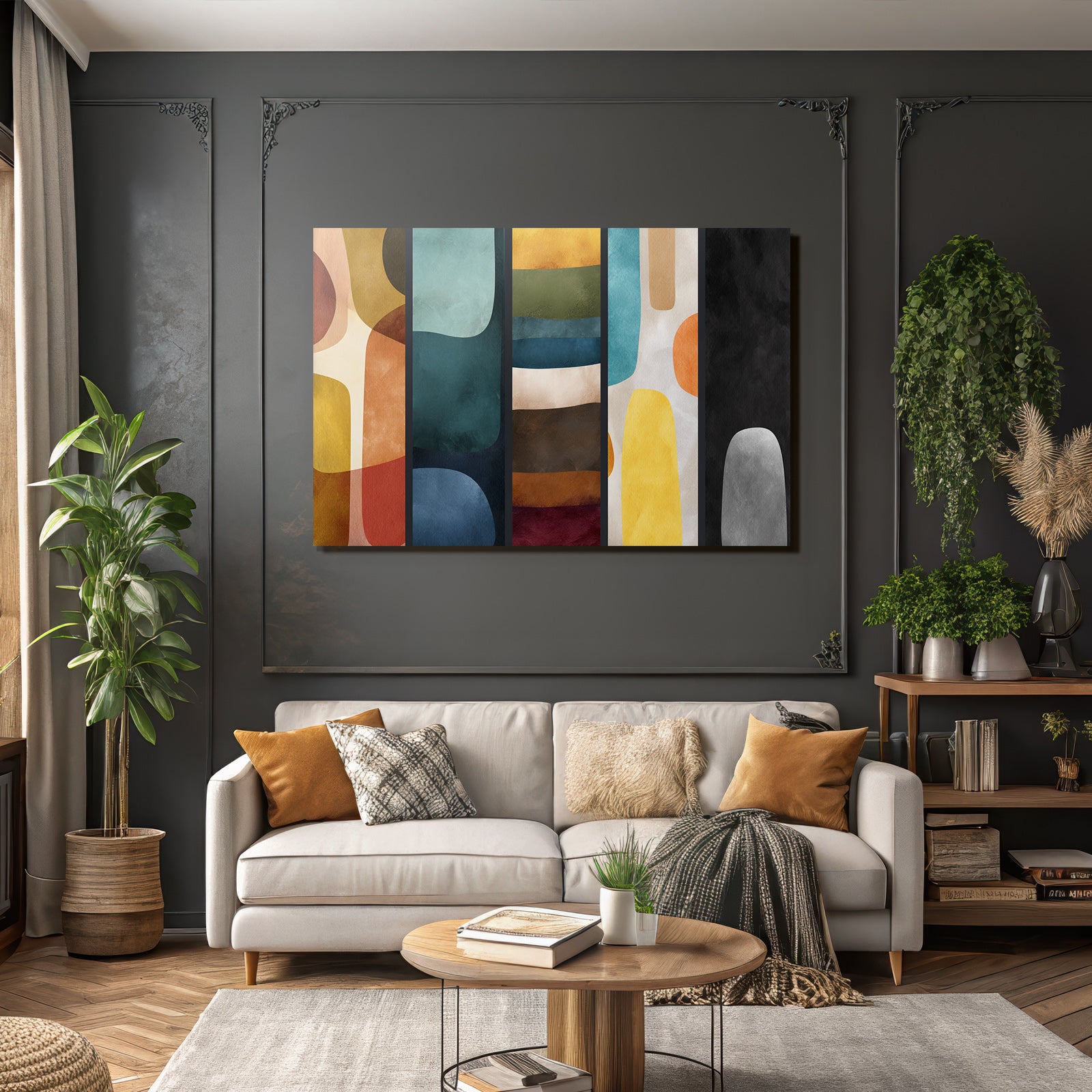Farbige Flussige Formen Segmentiertes Design
