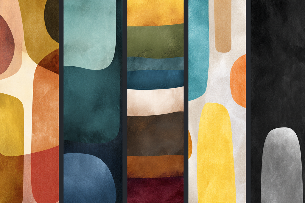 Farbige Flussige Formen Segmentiertes Design | Mid Century Modern | Einrichtungsstile