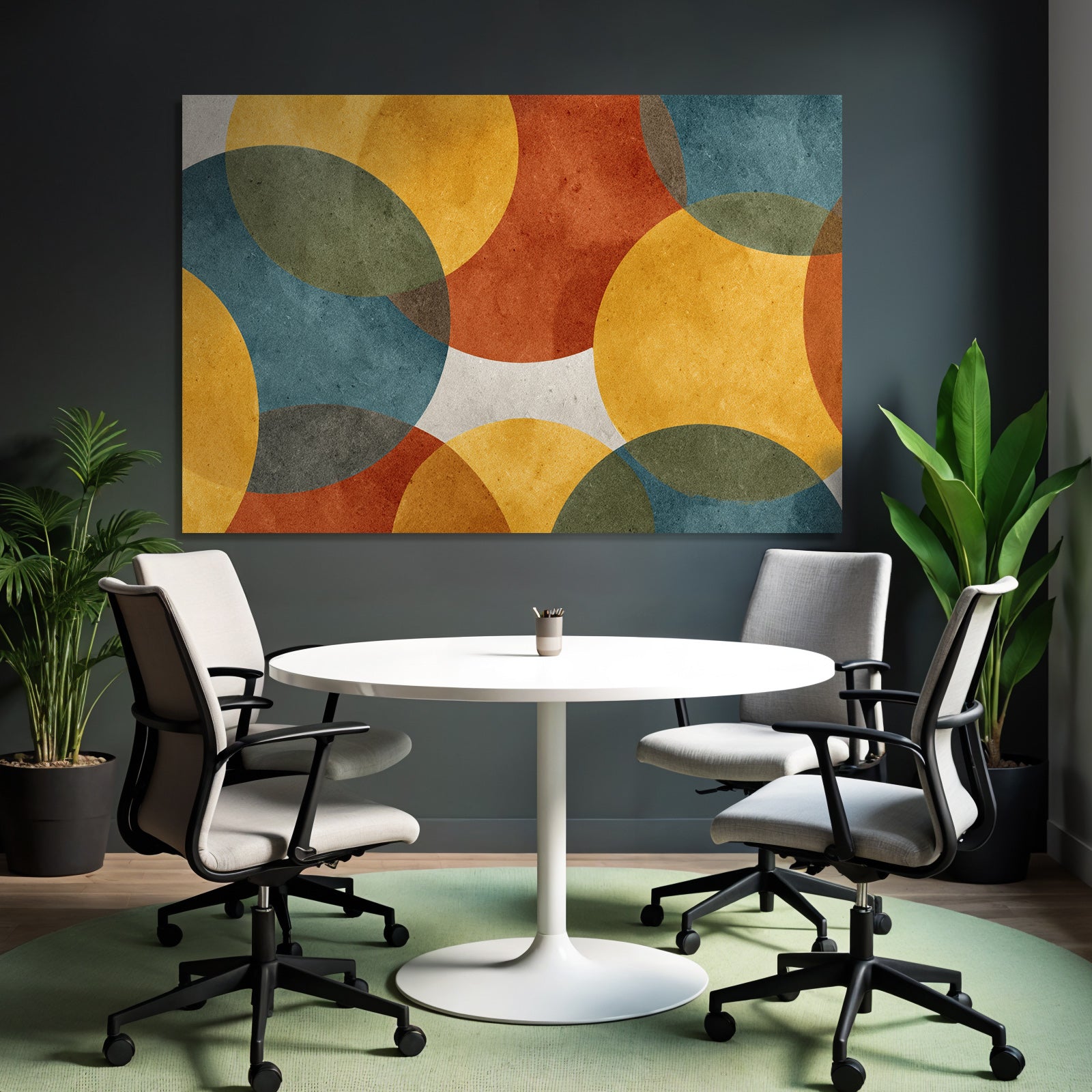 Ueberlappende Kreise Farbenfroh Abstrakt Design