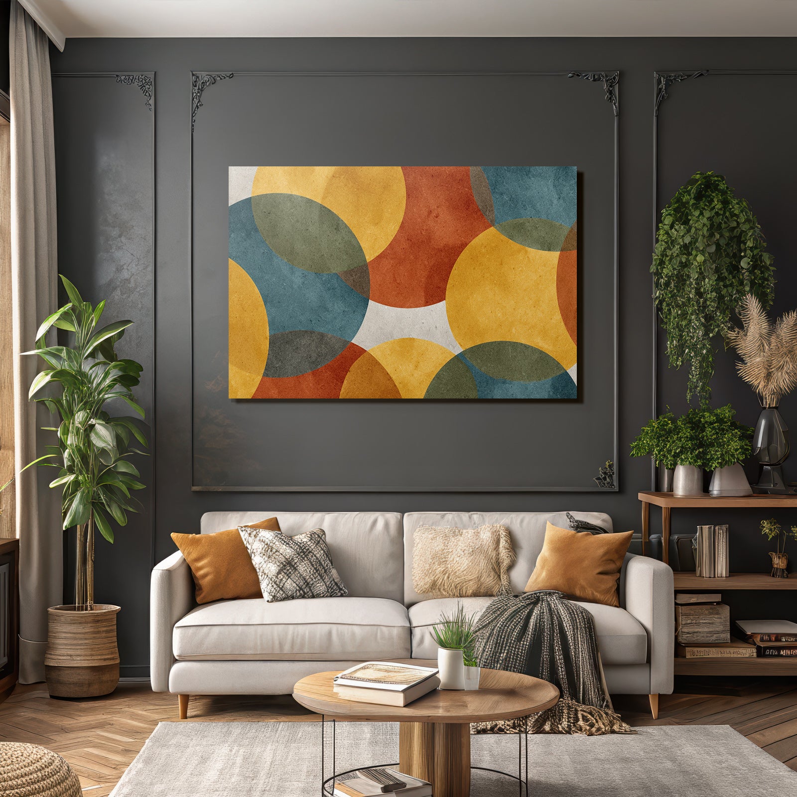 Ueberlappende Kreise Farbenfroh Abstrakt Design