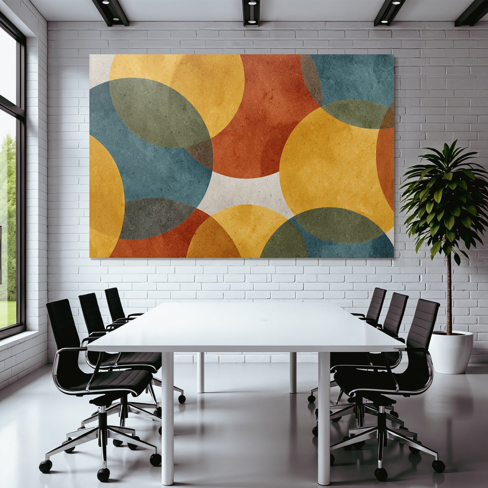 Ueberlappende Kreise Farbenfroh Abstrakt Design