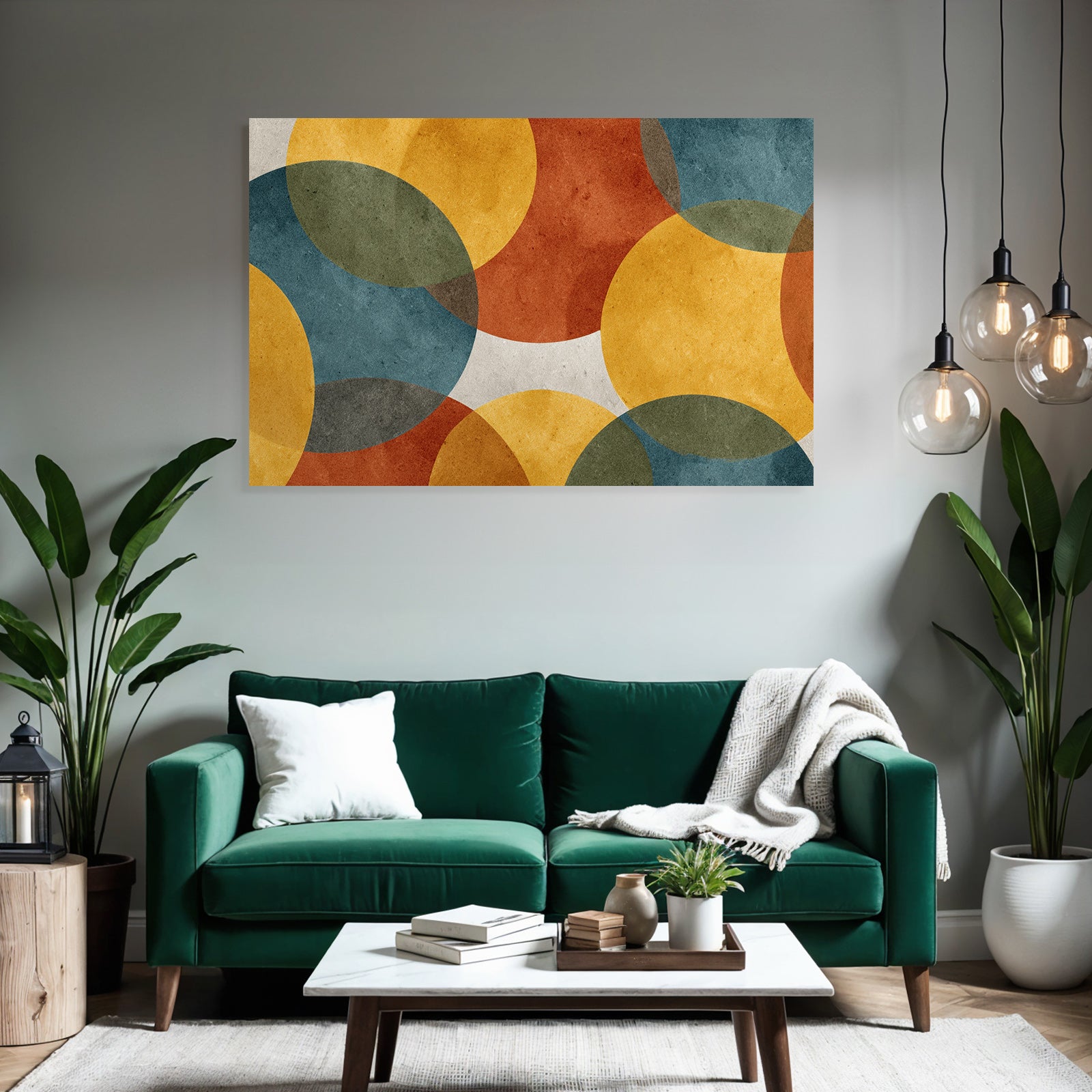 Ueberlappende Kreise Farbenfroh Abstrakt Design