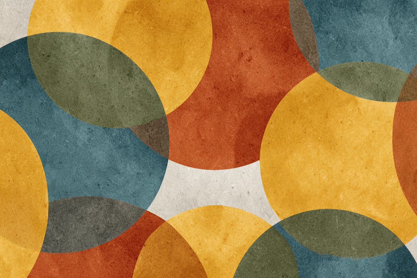 Ueberlappende Kreise Farbenfroh Abstrakt Design | Mid Century Modern | Einrichtungsstile