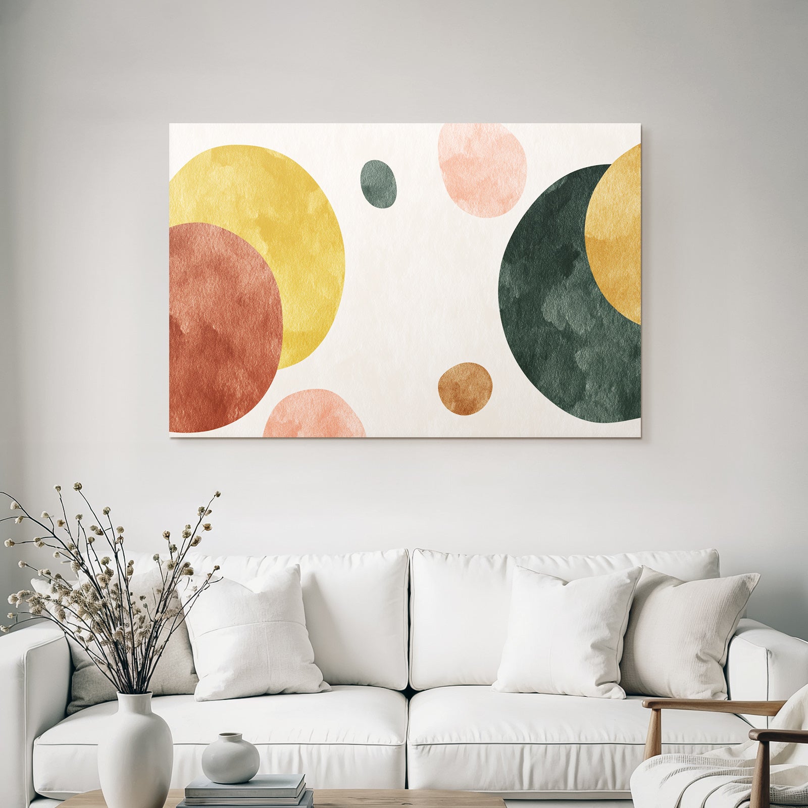 Watercolor Abstrakt Design Kreisformen In Verschiedenen Farben Licht Hintergrund