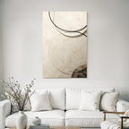 Abstract Design Beige Background Circles And Lines