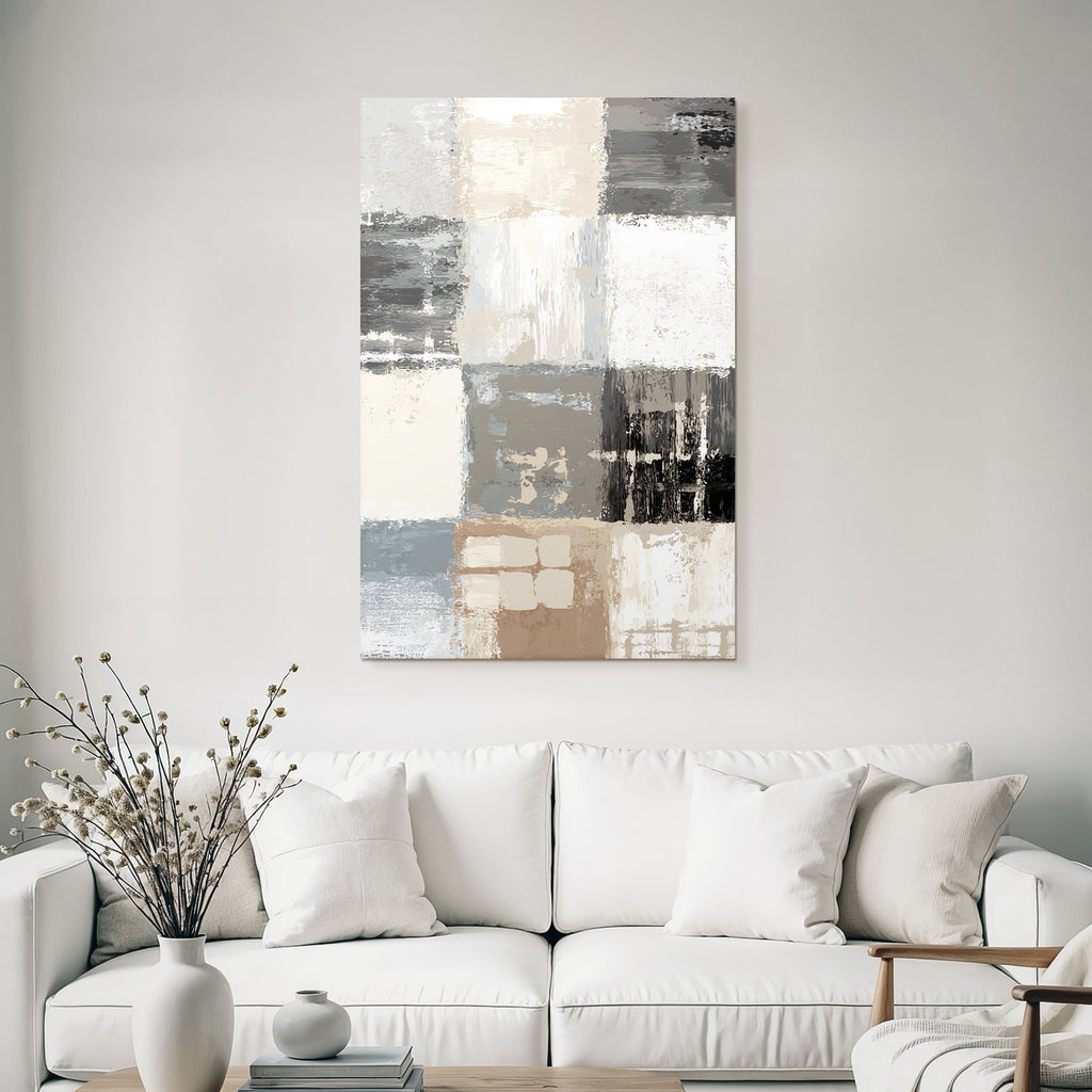 Abstract Design Graustufen Patchwork Texturen