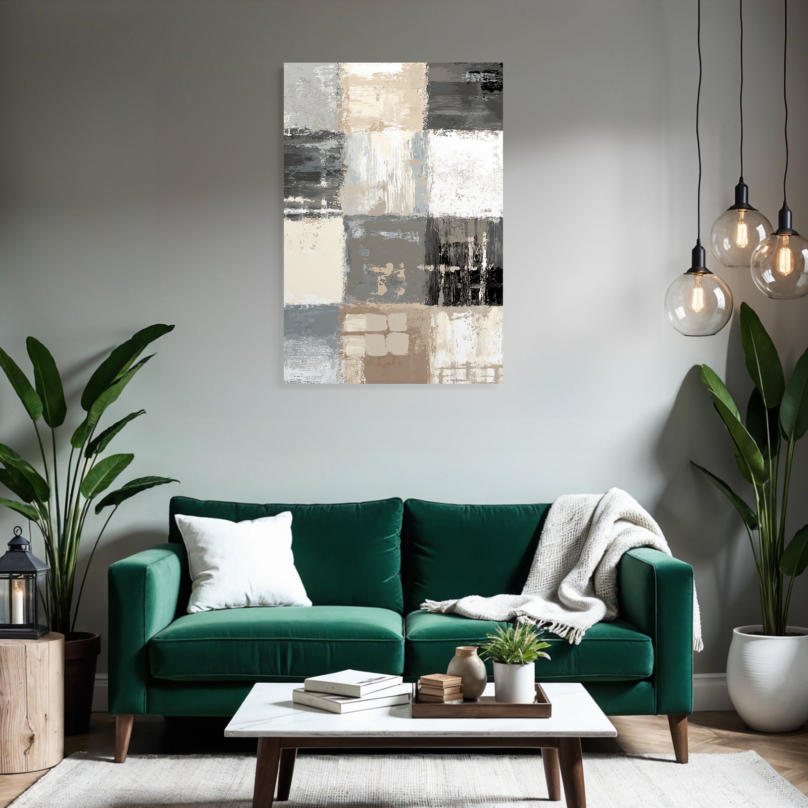 Abstract Design Graustufen Patchwork Texturen