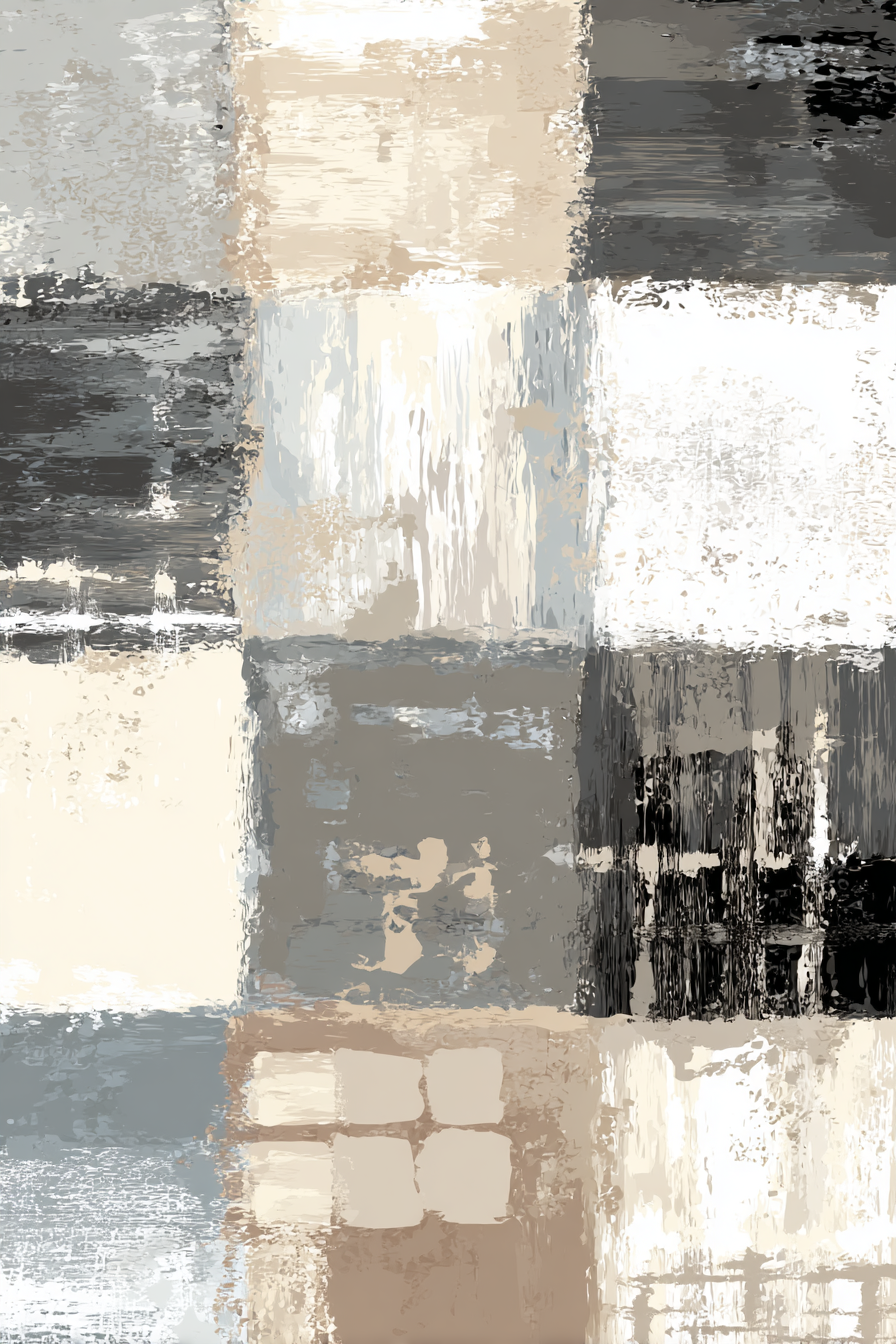 Abstract Design Graustufen Patchwork Texturen | Modern Basic | Einrichtungsstile