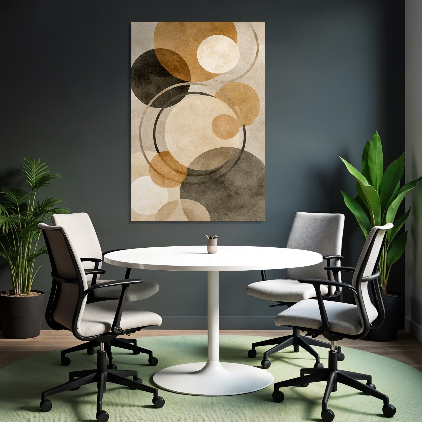 Abstract Design Kreise Braun Schwarz Creme