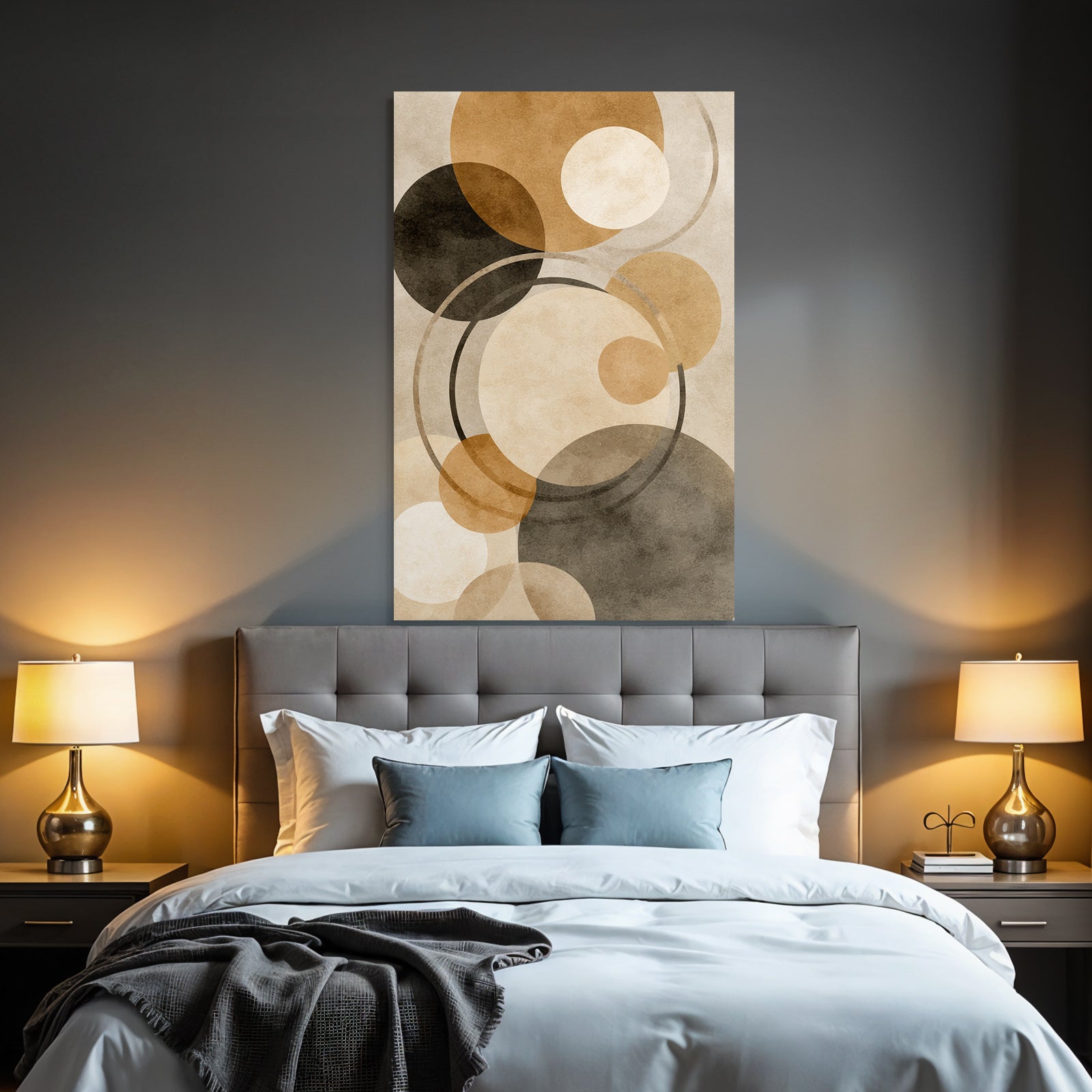 Abstract Design Kreise Braun Schwarz Creme