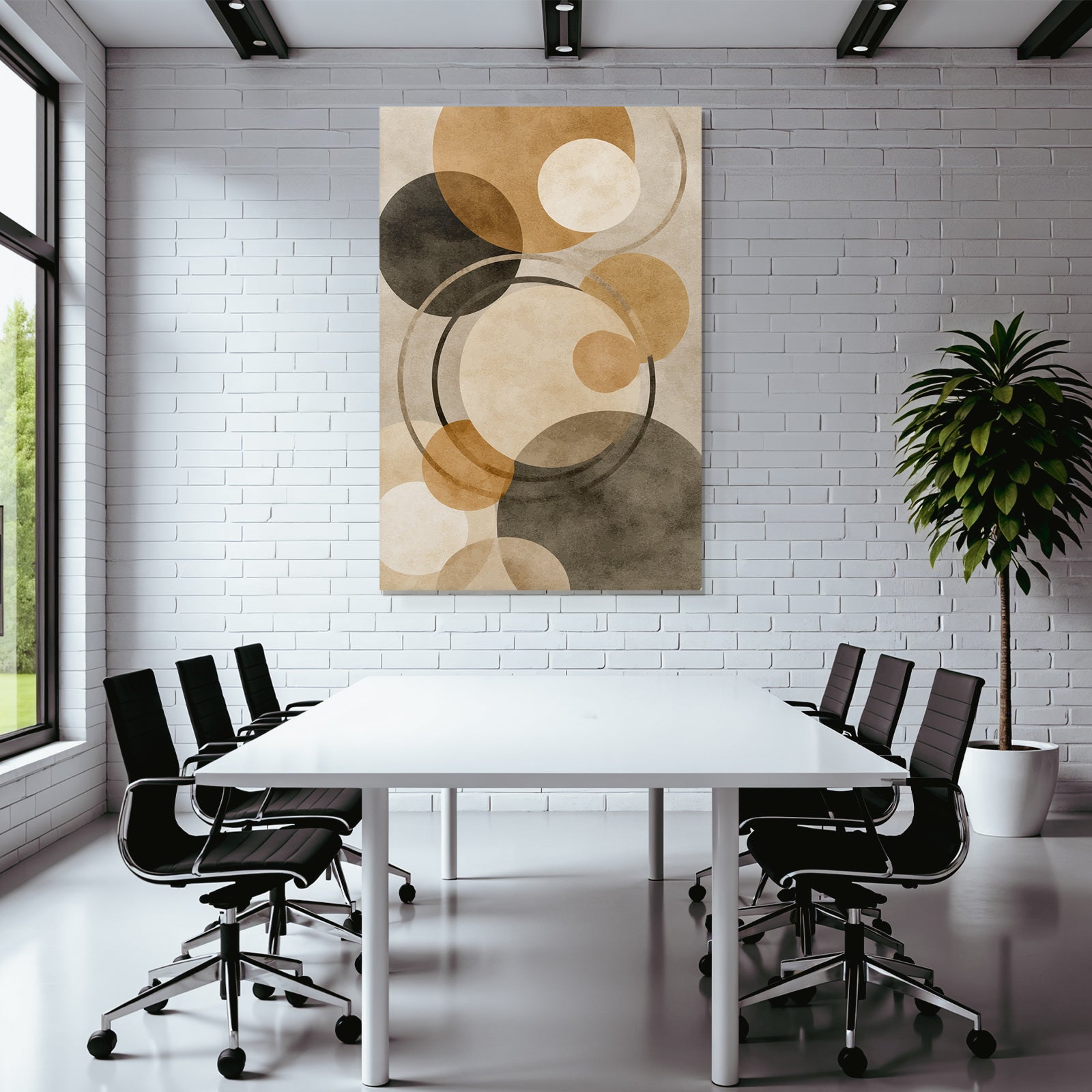 Abstract Design Kreise Braun Schwarz Creme