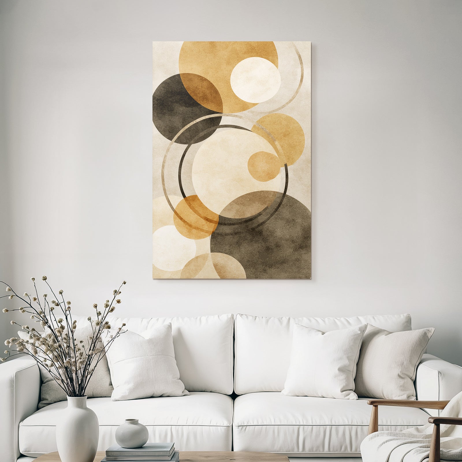 Abstract Design Kreise Braun Schwarz Creme