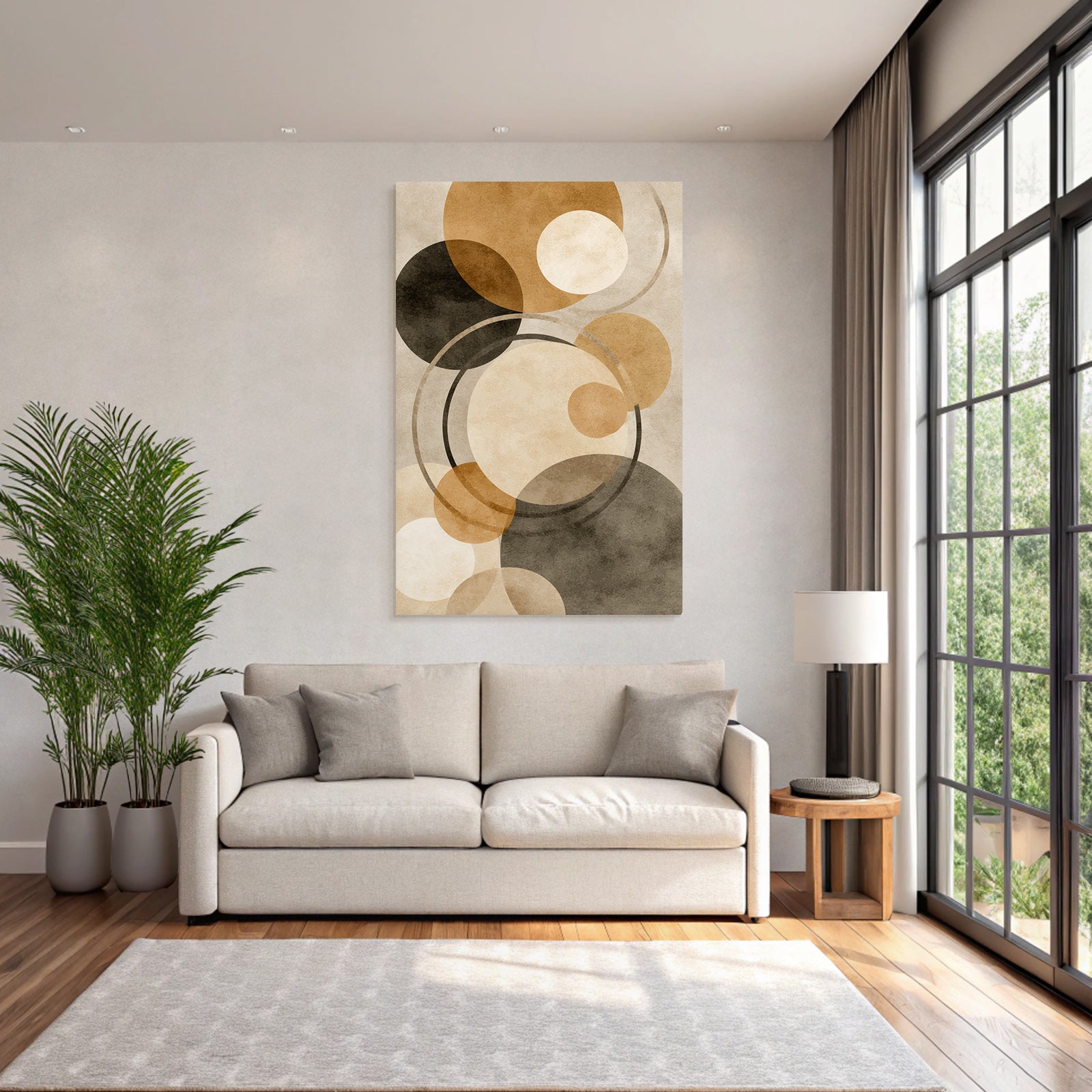 Abstract Design Kreise Braun Schwarz Creme