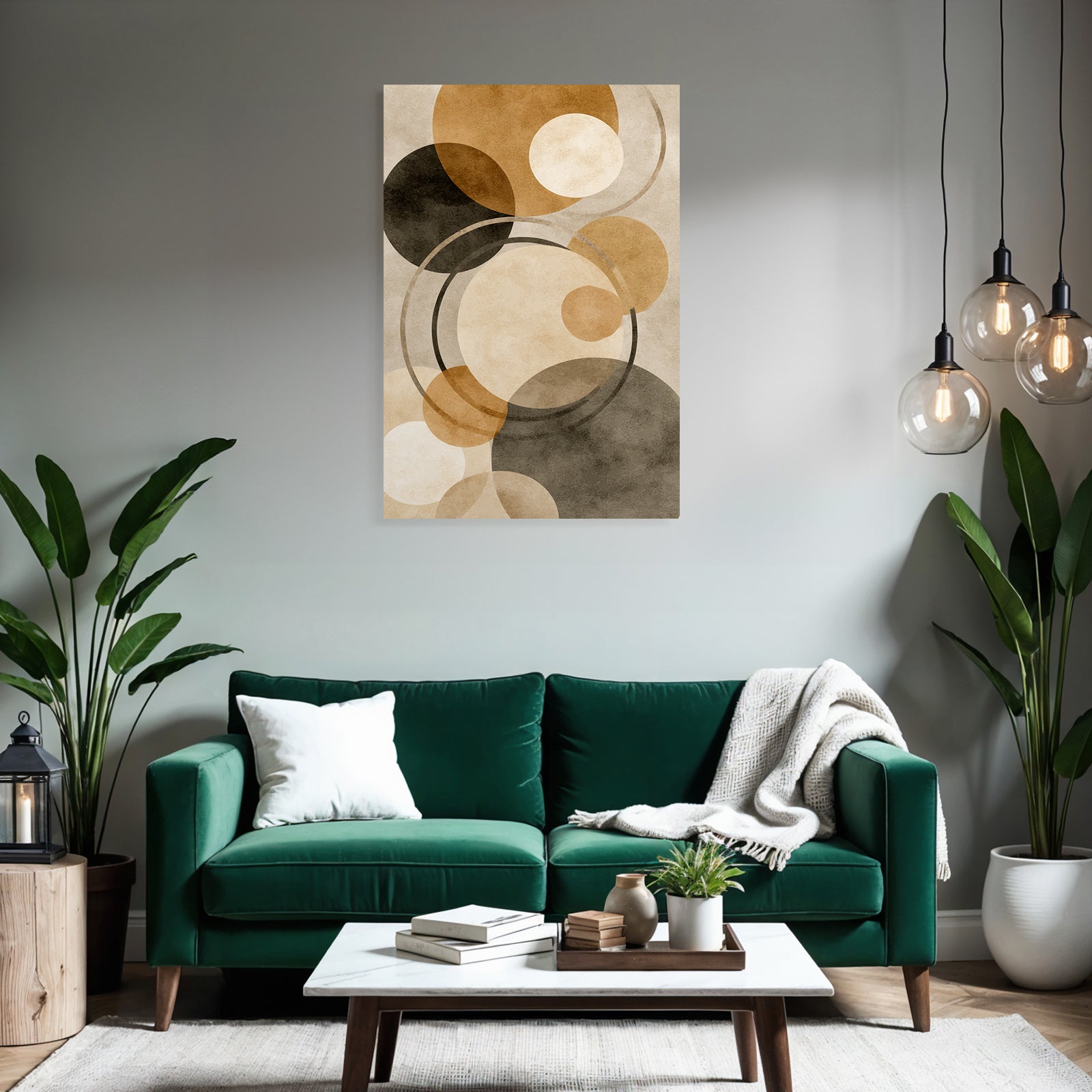 Abstract Design Kreise Braun Schwarz Creme
