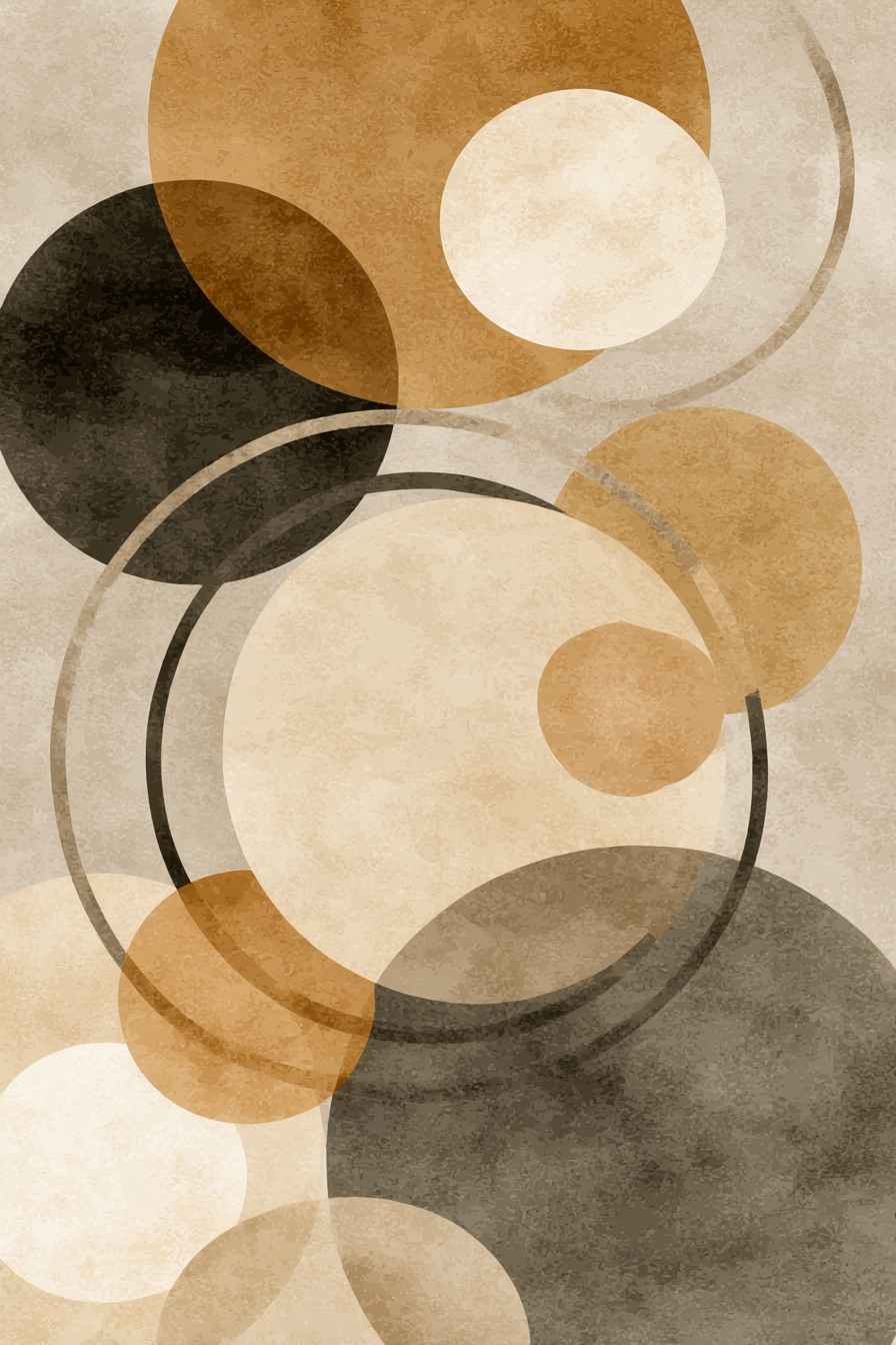 Abstract Design Kreise Braun Schwarz Creme | Modern Basic | Einrichtungsstile