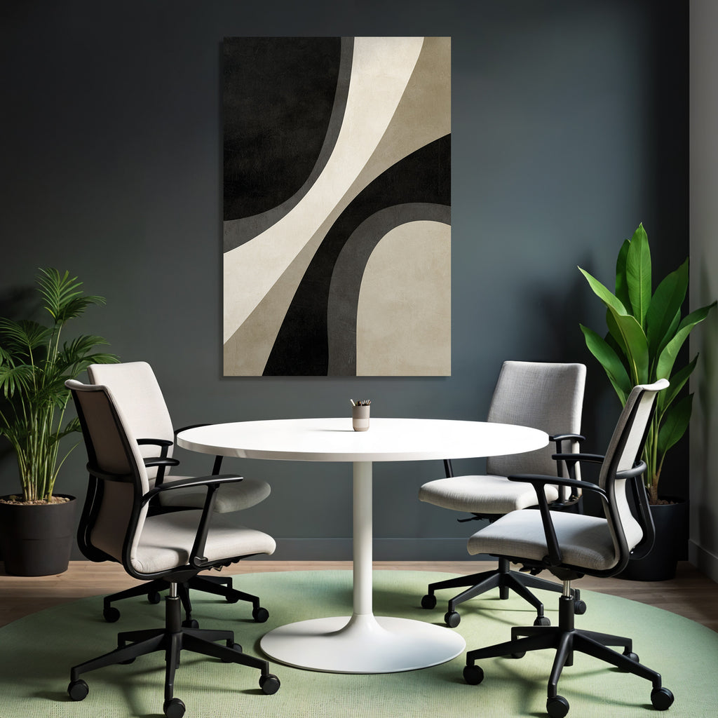 Abstract Design Monochrome Curves Shapes