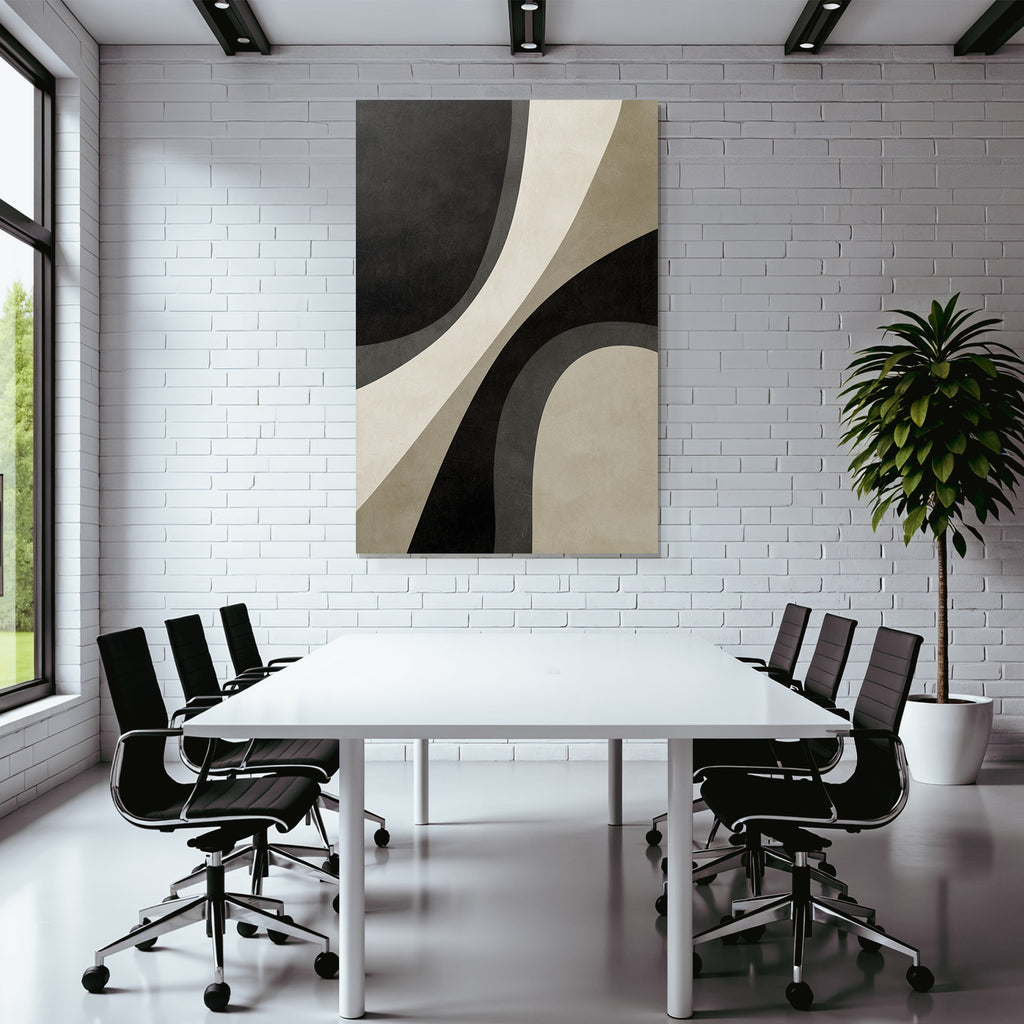 Abstract Design Monochrome Curves Shapes