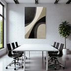 Abstract Design Monochrome Curves Shapes