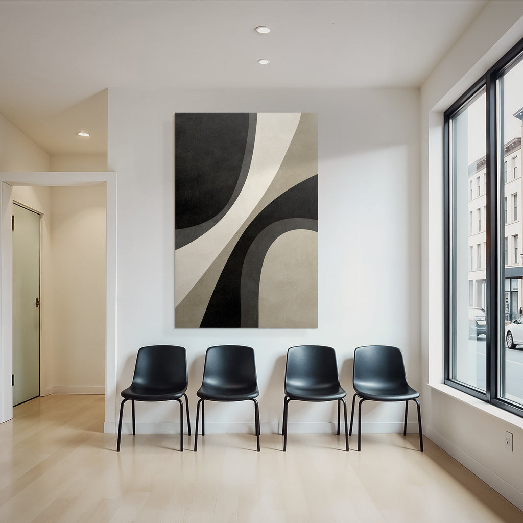 Abstract Design Monochrome Curves Shapes