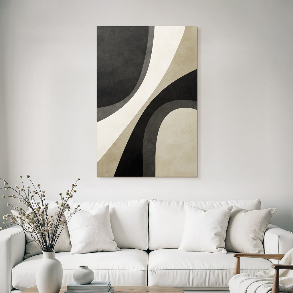 Abstract Design Monochrome Curves Shapes