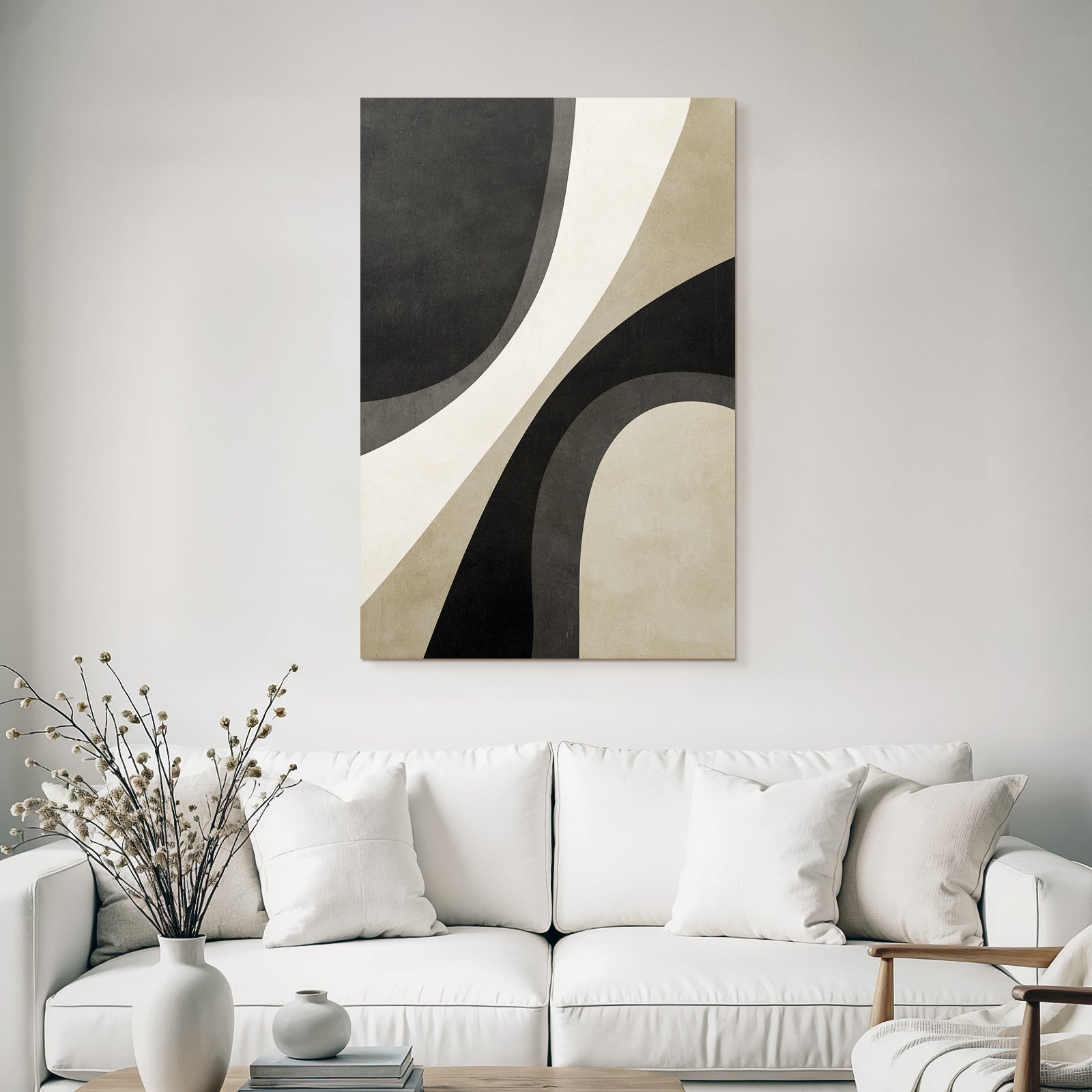 Abstract Design Monochrome Curves Shapes