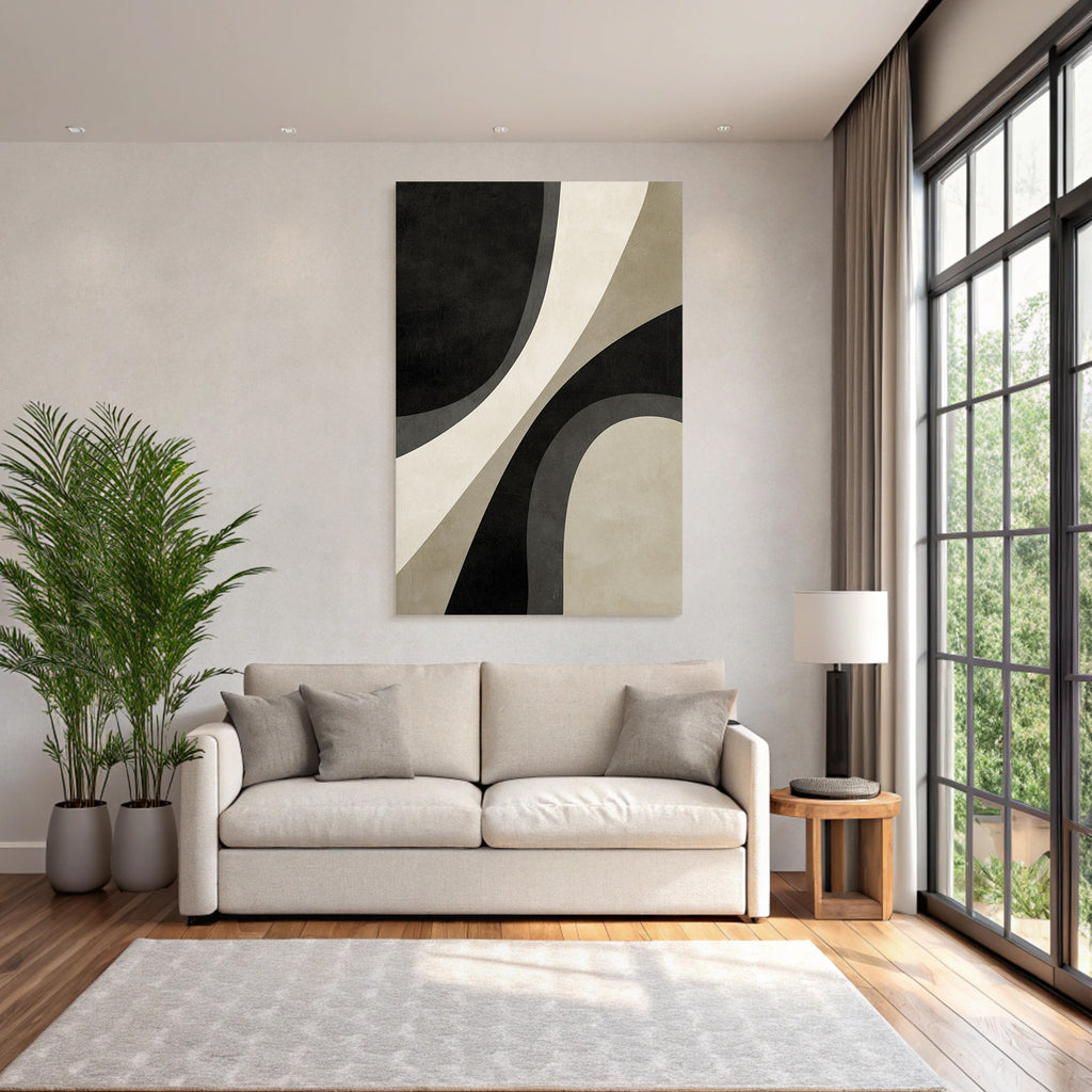 Abstract Design Monochrome Curves Shapes